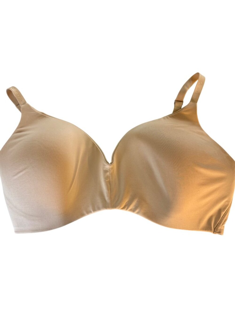 Calvin Klein XL Lightly Lined Wireless Bra Smooth Microfiber Light Beige EUC